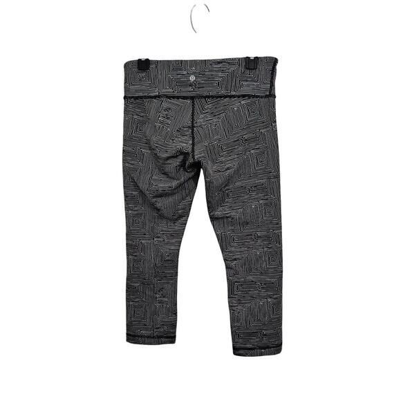 Lululemon Wunder Under Crop III Pants Leggings Stretch Maze Jacquard Sz 8 M - Picture 2 of 9